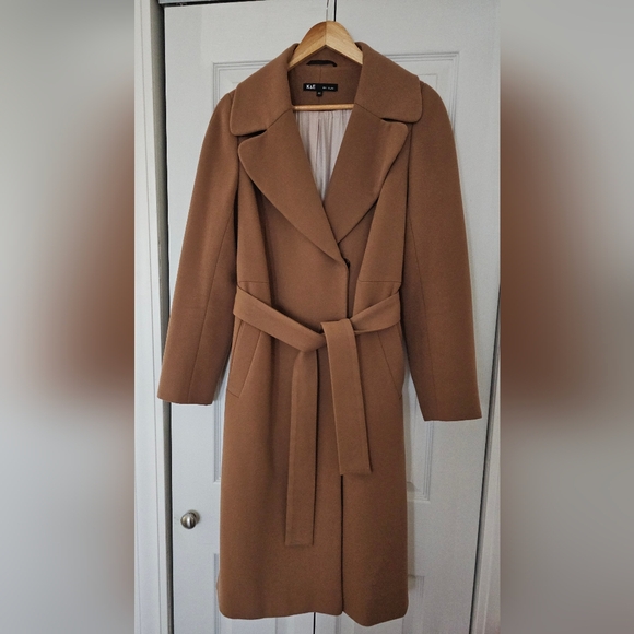 Cashmere Belted Coat In Camel/Tan Color - Picture 6 of 6